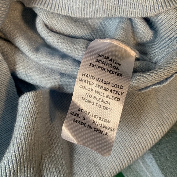 Blue Mesh sleeves Sweater - Picture 4 of 4